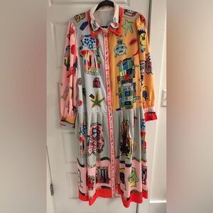 Colorful Graffiti Shirt Dress